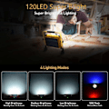 Miniatyrbild 2 av 5: 100W Solcellsladdad LED-arbetslampa, 120 LED-arbetslampa, 12000mAH Vattentät Batteri USB Power Bank för Bilreparation, Garage, Camping