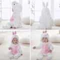 Pikkukuva 2 / 3: Suloiset piirrettykuvioiset yöasut – Mukavat ja söpöt flanellipyjamat polyesterikankaasta vertaansa vailla olevaan mukavuuteen ja tyyliin (kani, 120cm) rabbit 120cm