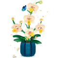 Miniatyrbillede 1 af 5: Orkidé Blomster Byggesæt, Plante Byggeklodser, Bygning Plante Dekoration til Kvinder Valentinsdag Gaver, Blomster Botanisk til Hjem Indendørs Kontor Dekoration