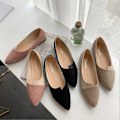 Miniatyrbillede 3 af 5: Dame Casual Flade Sko Spids Tå Ballet Komfort Bløde Slip On Flade Sko til Daglig Brug Shopping Apricot 39