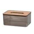 Minimalistisk näsdukslåda, modern transparent rektangulär bambu ansiktsservettdispenser för badrum, sovrum, vardagsrum