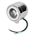 Miniatyrbilde 2 av 5: Universal 4,25 tommers LED-frontlykt Rund Angel Eyes Fjernlys Nærlys Retro Motorsykkel DRL Kromplate ShellWhite Light