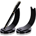 Miniatyrbillede 1 af 5: 2 Stykker Akryl Elektronisk Penholder Pen Display Stand Blyant Display Holder Fyldepen Kuglepen Display Rack (Sort)
