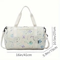 Miniatyrbild 4 av 5: Sportyoga fitnessväska för kvinnor, torr och våt separat simväska, stor kapacitet, bärbar crossbody resväska off white