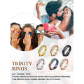 Miniatyrbillede 4 af 5: 18K forgyldt sammenlåsende rullende fidget ring til angst for kvinder og mænd, rustfrit stål/trefarvet/regnbue/rosaguld/sort/guld stablet ring（12)