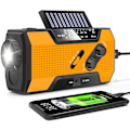 Miniatyrbild 2 av 9: Nödväder Solcellsvev AM/FM NOAA Radio med Bärbar 2000mAh Powerbank för Nöd- och Utomhusöverlevnad orange