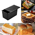 Miniatyrbilde 5 av 5: Brødform med lokk for baking, 1lb brødformer for baking, karbonstål for toast/sandwich/kakeform - Svart