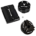 Miniatyrbilde 1 av 5: For Yamaha MT09 TRACER MT-09 2020 2019 2014-2018 Motorsykkel Sylinderdeksel Fremre Bakre Bremsevæskebeholder Lokk Beskyttelse A set Black