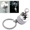 Miniatyrbillede 1 af 4: Bil Gearstang Nøglering, Auto Gearstang Model Nøglering Gearformet Metal (10,3 x 4,1 x 2 cm) (Sort) Silver