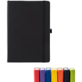 Miniatyrbilde 1 av 5: A5 Notatbok med linjerte sider, elastisk bånd, PU-lær klassisk skrivebok, medium premium linjert papir, rulet journal 160 sider (svart)