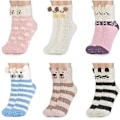 Miniatyrbillede 1 af 5: colornival Fluffy Socks Julesokker Hyggelige Hjemmesko Termiske Sengesokker Søde Varme Behagelige Vintersovesokker Multipack Fuzzy Fleece Sokker til Kvinder