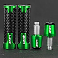 Pikkukuva 4 / 5: Till KAWASAKI ZX-6R ZX6R 1995-2012 2005 2006 2007 2008 2009 11 Ohjaustangon Pää Moottoripyörän Kahvat Päät Plus Ohjaustangon Kahvat Päät Vinkit Suojukset Moottoripyörän Polvi & Shi B grå set