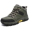 Miniatyrbild 5 av 5: Vinterstövlar för Män Varma Skor Varma Läder Vattentäta Kalla Snöstövlar Utomhus Bomulls Sneakers Nya Army Green 41