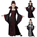 Pikkukuva 1 / 5: Lasten tyttöjen suorituskykyinen vampyyripuvustus Halloween-noitapuvut White 140cm