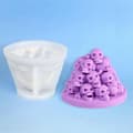 Miniatyrbillede 2 af 5: Silikoneforme Halloween Lysforme Epoxyharpiksforme Sæbeforme 3D Stablede Kranieforme Gipsforme
