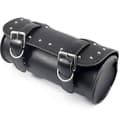 Motorcycle Handlebar Bag Motorcycle Fork Tool Bag Motorcycle Tool Bag PU Leather With 2 Straps-Black