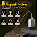Miniatyrbilde 7 av 8: 20W Type-C lader med lys mini laderhode PD+USB metall grå rask lading