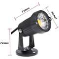 Miniatyrbillede 4 af 5: Sæt med 4 COB LED justerbare spotlights 5W 220V, udendørsbelysning Varm hvid