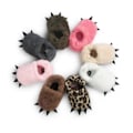 Miniatyrbillede 3 af 5: 8 Farver Baby Brushy Paw Sko Spædbørn Plys Indendørs Mokkasiner Småbørn Vinter Fortykket Varme Sko Leopard Print 13cm