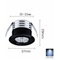 Miniatyrbillede 2 af 3: Sæt med 4 mini forsænkede LED-spots, 3 W, koldt hvidt lys, sort