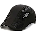 Miniatyrbild 1 av 5: Herrar Peaked Cap, Flat Cap, Justerbar Snabbtorkande Mesh, Andningsbar Basker, Herrarnas Basker (Mörkgrå black