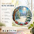 Winter Forest Acrylic Puzzle Suncatcher, 83 Pieces DIY Window Decor Winter Forest