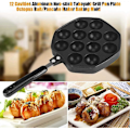 Miniatyrbillede 3 af 5: 12 huller Blæksprutte Kødbolleform Nonstick Bageplade, til Blæksprutteboller/Pandekager, 33cm