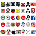 Miniatyrbillede 4 af 5: 100 seje logo-klistermærker, vandtætte vinyl-klistermærker, der passer til bærbare computere, tablets, mobiltelefoner, vandflasker, cykler, bagagecomputere