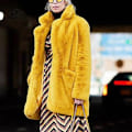Miniatyrbillede 1 af 5: Lang Moderigtig Pels Plys Varm Elegant Afslappet Løs Frakke Vinter Fortykket Revers Fluffy Frakke yellow 2XL