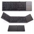 Miniatyrbillede 1 af 7: Tri-Fold Bluetooth-tastatur, Bluetooth bærbar mini trådløst tastatur med touchpad-mus - sort