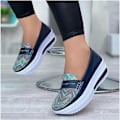 Miniatyrbillede 3 af 5: Dame Platform Sneakers Rund Tå Slip-on Sko PU Lavet til Hverdagsbrug Rose Gold 37