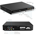 Pikkukuva 5 / 5: DVD-soitin televisiolle HDMI:llä, DVD-soitin, joka toistaa kaikkia alueita, CD-soitin kotiteatterijärjestelmälle, HDMI- ja RCA-kaapelit mukana
