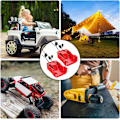 Miniatyrbillede 7 af 7: 2 stk. strømhjulsadapter til Milwaukee 18 V batteri, batteriadapter, Dock Power Connector 14 AWG med sikring og kontakt
