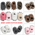 Miniatyrbillede 2 af 5: 8 Farver Baby Brushy Paw Sko Spædbørn Plys Indendørs Mokkasiner Småbørn Vinter Fortykket Varme Sko Gray 13cm