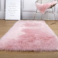 Miniatyrbild 1 av 4: Matta för Vardagsrum 160x230 Modern Plysch Mjuk Fluffig Sovrum Sängmatta Burspråk Soffa Stol Pad Vit Grå Stora Mattor light pink 200x80cm