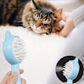 Miniatyrbilde 5 av 5: Elektrisk kattebørste med spray for massasje, multifunksjonell kjæledyrmassasjebørste for kroppsvask Blue