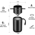 Miniatyrbillede 5 af 5: Bærbart kaffemaskinesæt til camping med krus og filter i rustfrit stål