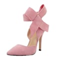 Miniatyrbillede 2 af 5: Damesandaler Hæle Mode Side Sløjfe Design Spids Tå Stiletter til Kvinder Pink 42
