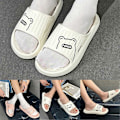 Miniatyrbillede 2 af 5: Simple bløde slippers med skridsikker sål, åben tå, EVA badesandaler til sommer Orange 36-37