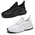 Miniatyrbild 3 av 5: Casual Par Sneakers för Par - Halksäkra, Andningsbara Mesh-Löparskor för Sommar Black Red 39