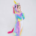 Miniatyrbilde 3 av 4: Unicorn Plysj Onesie Pyjamas Nattøy Romper Jumpsuit for Barn Gutt Jente Rainbow 9-10 Years