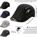 Miniatyrbild 2 av 5: Herrar Peaked Cap, Flat Cap, Justerbar Snabbtorkande Mesh, Andningsbar Basker, Herrarnas Basker (Mörkgrå black