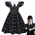 Addams Dress onsdag til piger Halloween rollespilsdragt 150cm