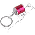 Miniatyrbillede 4 af 4: Bil Gearstang Nøglering, Auto Gearstang Model Nøglering Gearformet Metal (10,3 x 4,1 x 2 cm) (Sort) Red