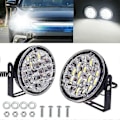 Pikkukuva 5 / 5: 2kpl DC 12V 18 LED DRL Pyöreä Auton Sumuvalo Päiväajovalo Valkoinen