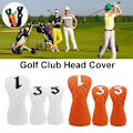 Miniatyrbild 3 av 5: Golfklubbhuvudskydd Dammtätt Konstläder Golfputteröverdrag Enfärgat Plyschfoder Golfklubbskydd Gåva till Golfare Dark Blue 1