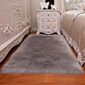 Miniatyrbild 1 av 5: Matta för Vardagsrum 160x230 Modern Plysch Mjuk Fluffig Sovrum Sängmatta Burspråk Soffa Stol Pad Vit Grå Stora Mattor gray 180x60cm 70x23inch