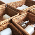 Miniatyrbilde 2 av 5: Håndvevd Kurv i Flettet Materiale for Frukt, Te og Brød, Rektangulær Oppbevaringsboks for Kosmetikk