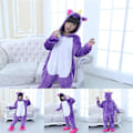 Miniatyrbilde 2 av 3: Unicorn Plysj Onesie Pyjamas Nattøy Romper Jumpsuit for Barn Gutt Jente Purple 9-10 Years