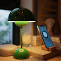 Miniatyrbillede 4 af 5: Top Touch Switch LED Bordlampe Genopladelig Blomsterknop Svampe Design Stueindretning Skrivebord Natbordslampe, A